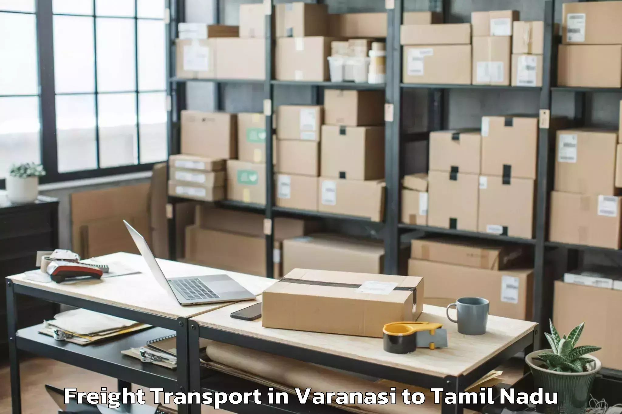 Top Varanasi to Manamelkudi Freight Transport Available